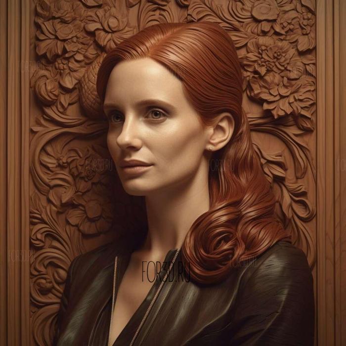 Jessica Chastain 4 stl model for CNC